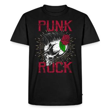Punk crâne punk rock punks punk rocker - T-shirt Premium bio Homme - noir - Devant - Nico (187cm)