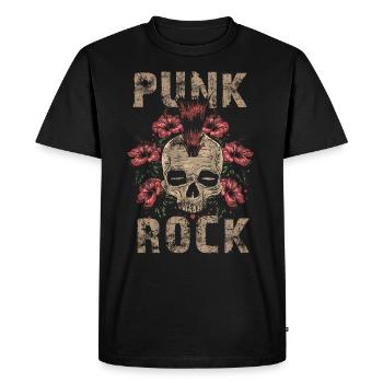 Punk crâne punk rock punks punk rocker - T-shirt Premium bio Homme - noir - Devant - Nico (187cm)