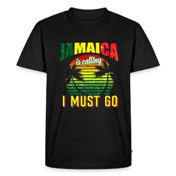 Jamaïque drapeau caraïbes Rasta Vacances Cadeau - T-shirt Premium bio Homme - noir - Devant - Nico (187cm)