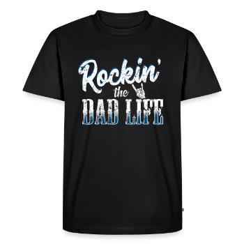 Rock dad rock and roll father's day gift guitars - Men's Premium Organic T-Shirt - black - Front - Nico (187cm)