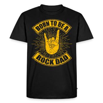 Rock Papa Rock et Roll Fête des Pères Cadeaux - T-shirt Premium bio Homme - noir - Devant - Nico (187cm)