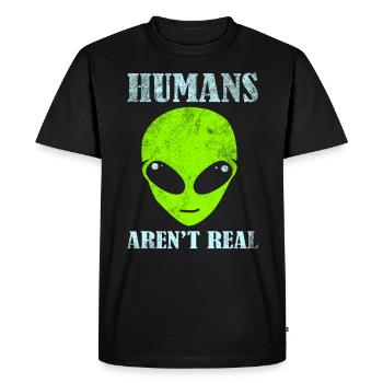 Funny Alien Ufo Alien Space Aliens - Men's Premium Organic T-Shirt - black - Front - Nico (187cm)
