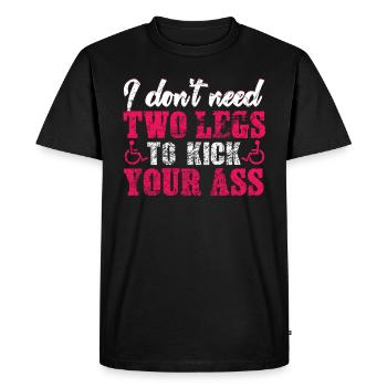 Cadeau handicap handicap humour en fauteuil roulant - T-shirt Premium bio Homme - noir - Devant - Nico (187cm)