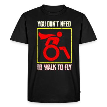 Cadeau handicap handicap humour en fauteuil roulant - T-shirt Premium bio Homme - noir - Devant - Nico (187cm)