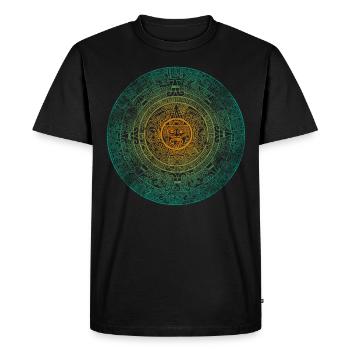 Calendrier Aztèque Maya Aztèque Mexique - T-shirt Premium bio Homme - noir - Devant - Nico (187cm)