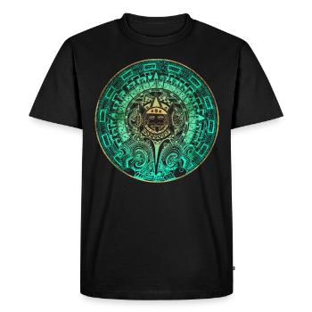 Calendrier Aztèque Maya Aztèque Mexique - T-shirt Premium bio Homme - noir - Devant - Nico (187cm)
