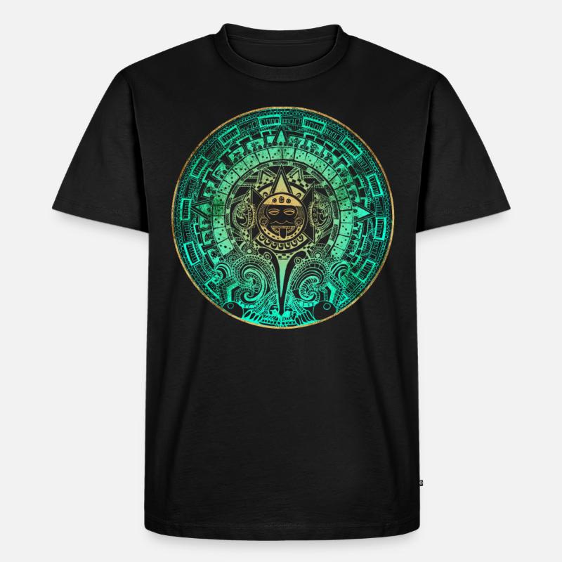 Calendrier Aztèque Maya Aztèque Mexique - T-shirt Premium bio Homme - noir