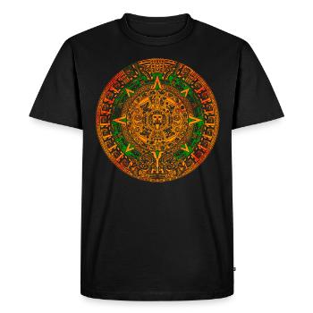 Calendrier Aztèque Maya Aztèque Mexique - T-shirt Premium bio Homme - noir - Devant - Nico (187cm)