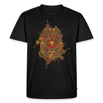 Calendrier Aztèque Maya Aztèque Mexique - T-shirt Premium bio Homme - noir - Devant - Nico (187cm)