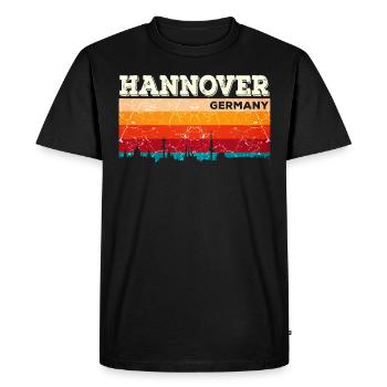 Ville natale de Hanovre Allemagne - T-shirt Premium bio Homme - noir - Devant - Nico (187cm)