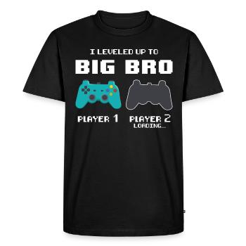 Level up big brother gambling gamer gift - Men's Premium Organic T-Shirt - black - Front - Nico (187cm)