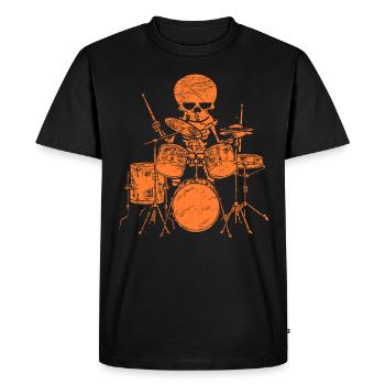 Skelet Schlagzeuger Schlagzeug Trommler Halloween - Männer Premium Bio T-Shirt - Schwarz - Vorne - Nico (187cm)