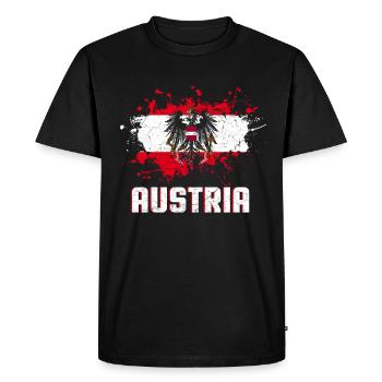 Austria flag Austrian flag holiday - Men's Premium Organic T-Shirt - black - Front - Nico (187cm)