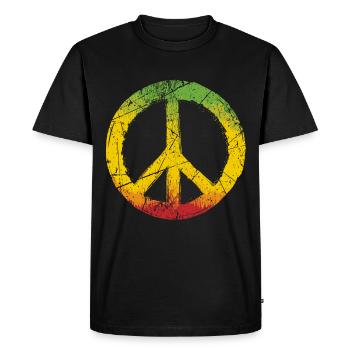 Jamaica Hippie Peace Sign Rastas Jamaica - Men's Premium Organic T-Shirt - black - Front - Nico (187cm)