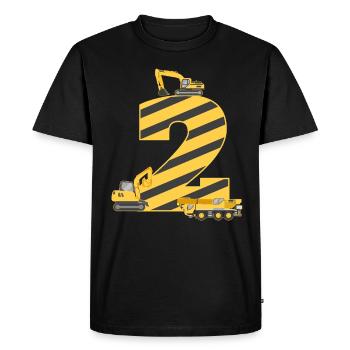 2ème anniversaire cadeau d'anniversaire pour enfants d'excavatrice - T-shirt Premium bio Homme - noir - Devant - Nico (187cm)