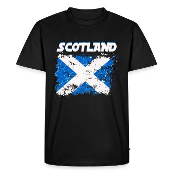 Scotland Flag Scottish Coat of Arms Scottish - Men's Premium Organic T-Shirt - black - Front - Nico (187cm)
