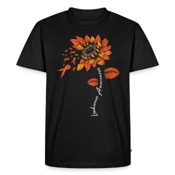 Blood Cancer Leukemia Sunflower Flower Gift - Men's Premium Organic T-Shirt - black - Front - Nico (187cm)