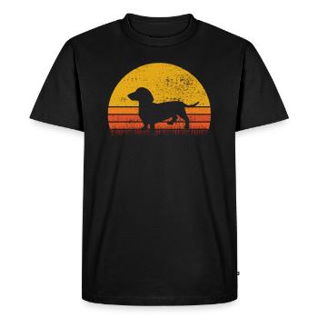 Dachshund Retro Dog Dog Lover Teckel Gift - Men's Premium Organic T-Shirt - black - Front - Nico (187cm)