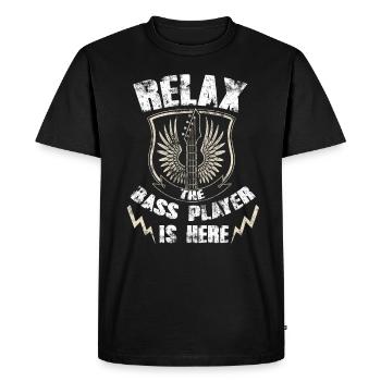Bassiste bassiste bassiste EADG - T-shirt Premium bio Homme - noir - Devant - Nico (187cm)