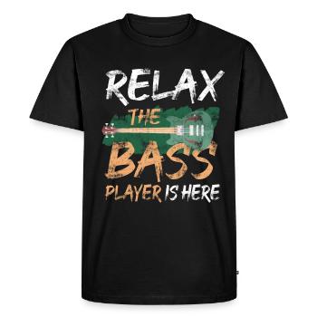 Bassiste bassiste bassiste EADG - T-shirt Premium bio Homme - noir - Devant - Nico (187cm)