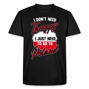 Poland Therapy Polish Polska Pole Gift Idea - Men's Premium Organic T-Shirt - black - Front - Nico (187cm)