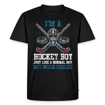 Ice hockey boy hockey son team sport - Men's Premium Organic T-Shirt - black - Front - Nico (187cm)