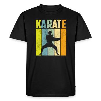Karaté rétro arts martiaux japon combattant cadeau - T-shirt Premium bio Homme - noir - Devant - Nico (187cm)