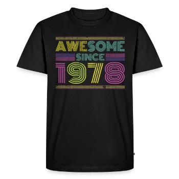 Vintage 1978 anniversaire cadeau vintage rétro - T-shirt Premium bio Homme - noir - Devant - Nico (187cm)