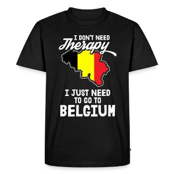 Belgium Therapy Brussels flag banner gift idea - Men's Premium Organic T-Shirt - black - Front - Nico (187cm)