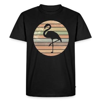 Flamingos Pink Flamingo Pink Party Retro Gift - Men's Premium Organic T-Shirt - black - Front - Nico (187cm)
