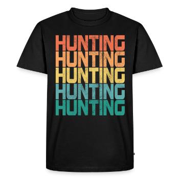 Hunting Hunting Hunter Hunting Deer Retro Gift - Men's Premium Organic T-Shirt - black - Front - Nico (187cm)