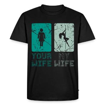 Pole dance femme - T-shirt Premium bio Homme - noir - Devant - Nico (187cm)