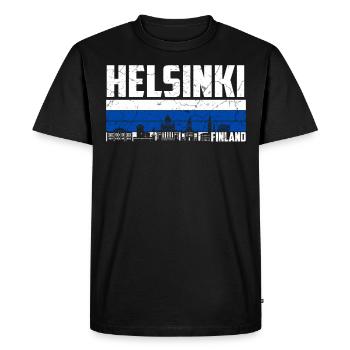 Helsinki Finlande - T-shirt Premium bio Homme - noir - Devant - Nico (187cm)