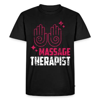 Massothérapie avec les mains - T-shirt Premium bio Homme - noir - Devant - Nico (187cm)