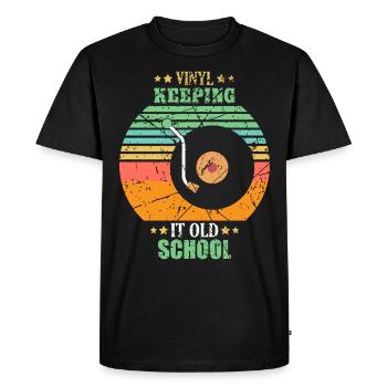 Vinyl DJ turntable - Men's Premium Organic T-Shirt - black - Front - Nico (187cm)