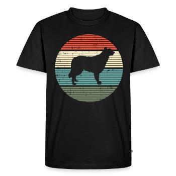 Cadeau rétro de chien de berger de frontière de chien de colley - T-shirt Premium bio Homme - noir - Devant - Nico (187cm)
