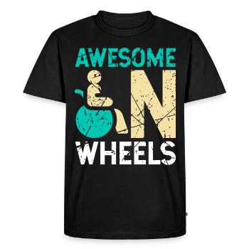 Humour en fauteuil roulant handicap handicap - T-shirt Premium bio Homme - noir - Devant - Nico (187cm)