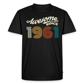 Vintage 1961 anniversaire cadeau vintage rétro - T-shirt Premium bio Homme - noir - Devant - Nico (187cm)