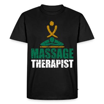 Massage therapist doing massage therapy work - Men's Premium Organic T-Shirt - black - Front - Nico (187cm)