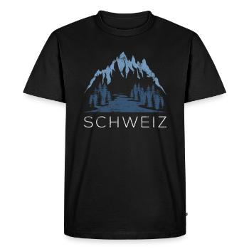 Montagnes et Alpes suisses Suisse - T-shirt Premium bio Homme - noir - Devant - Nico (187cm)