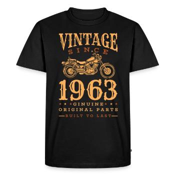 Vintage 1963 63 Anniversaire Rétro Millésime cadeau - T-shirt Premium bio Homme - noir - Devant - Nico (187cm)