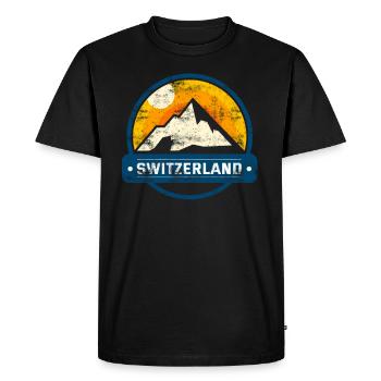 Montagnes suisses Alpes Suisse - T-shirt Premium bio Homme - noir - Devant - Nico (187cm)