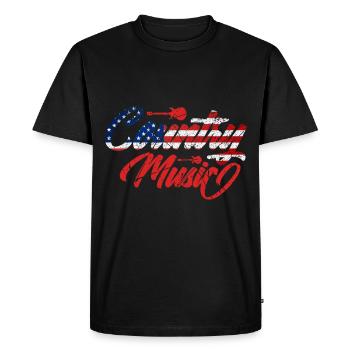 Country Musique Vintage Guitare - T-shirt Premium bio Homme - noir - Devant - Nico (187cm)