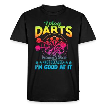 Je joue À Fléchettes Drôles De Fléchettes - T-shirt Premium bio Homme - noir - Devant - Nico (187cm)