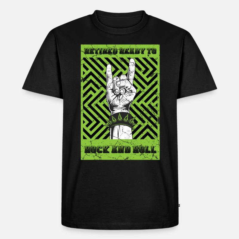 Renter Rock and Roll - Männer Premium Bio T-Shirt - Schwarz