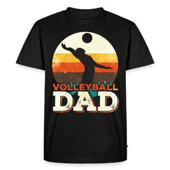 Volley-ball papa Volley-ball père - T-shirt Premium bio Homme - noir - Devant - Nico (187cm)