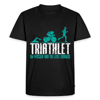 Triathlete Gift - Men's Premium Organic T-Shirt - black - Front - Nico (187cm)