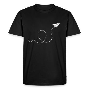Avion papier avion - T-shirt Premium bio Homme - noir - Devant - Nico (187cm)