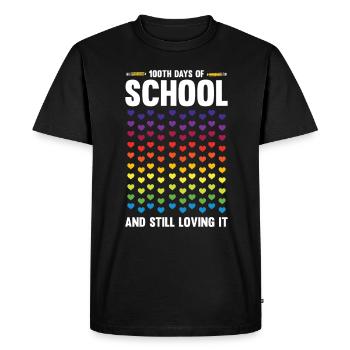 100 Days School Teacher School Day Student Gift - Men's Premium Organic T-Shirt - black - Front - Nico (187cm)