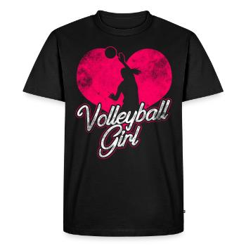 Volley joueur filles - T-shirt Premium bio Homme - noir - Devant - Nico (187cm)